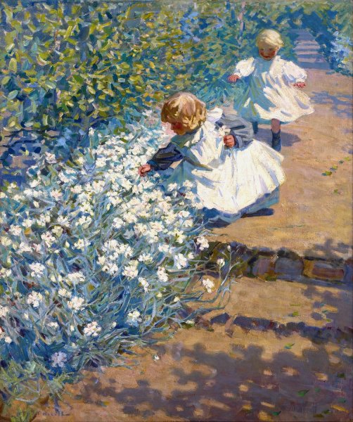 Picking Flower  by Helen Galloway Mcnicoll - Hand-Painted Oil Painting Reproduction