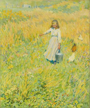 The Little Worker by Helen Galloway Mcnicoll Oil Painting