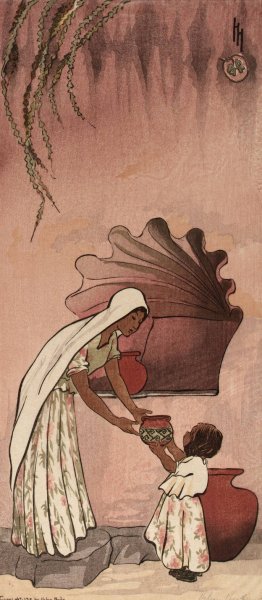 A Mexican Rebecca by Helen Hyde Oil Painting
