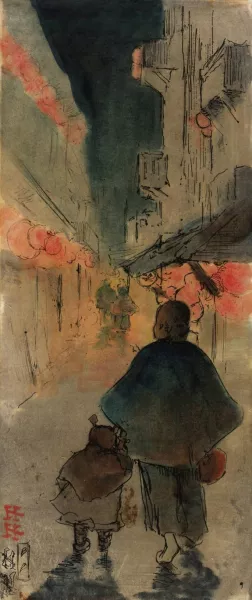 Alley in Chinatown by Helen Hyde Oil Painting