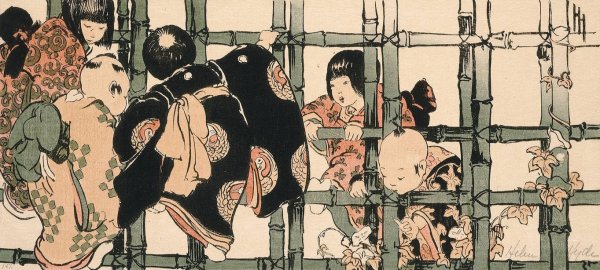 Bamboo Gate  by Helen Hyde - Hand-Painted Oil Painting Reproduction