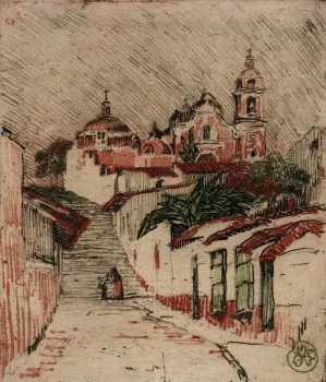 Church At Cuernavaca, Mexico by Helen Hyde Oil Painting