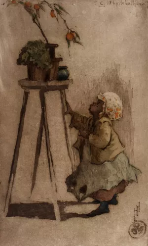 Forbidden Fruit by Helen Hyde Oil Painting