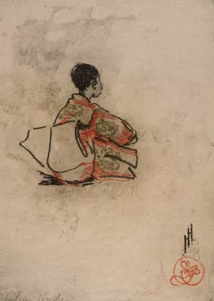 Little Dancer of the 'No' by Helen Hyde Oil Painting