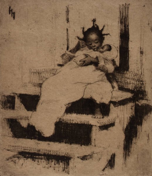 Main Product Photo of Little Step-Sister  Painting by Helen Hyde