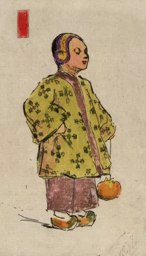 Miss Plum Blossom by Helen Hyde Oil Painting