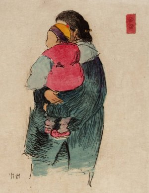 Mother and Child by Helen Hyde Oil Painting