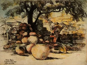 Oaxaca Market by Helen Hyde Oil Painting