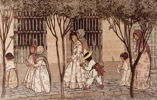 Sunday Morning  by Helen Hyde - Hand-Painted Oil Painting Reproduction