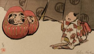 Teasing the Daruma by Helen Hyde Oil Painting