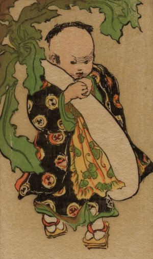 The Daikon and the Baby by Helen Hyde Oil Painting