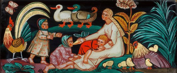 Zosia i dzieci wiejskie by Helena Schrammowna - Hand-Painted Oil Painting Reproduction