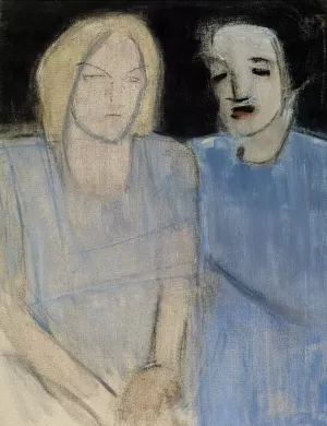 Friends Oil painting by Helene Schjerfbeck