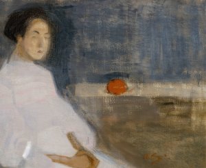 Girl with Orange, The Baker's Daughter by Helene Schjerfbeck Oil Painting