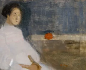 Girl with Orange, The Baker's Daughter by Helene Schjerfbeck Oil Painting