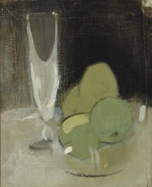 Green Apples And Champagne Glass by Helene Schjerfbeck Oil Painting