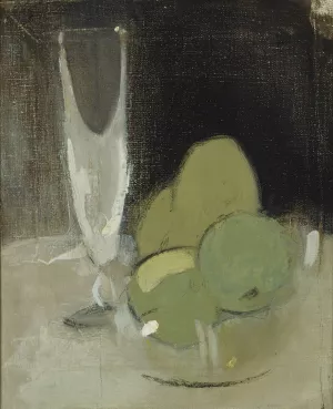 Green Apples And Champagne Glass by Helene Schjerfbeck Oil Painting