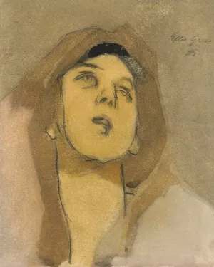 Madonna Immaculata, after El Greco Oil painting by Helene Schjerfbeck