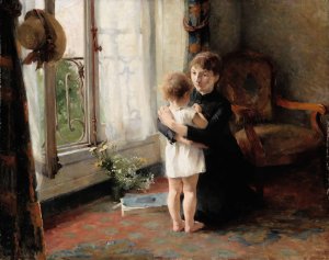 Mother And Child by Helene Schjerfbeck Oil Painting