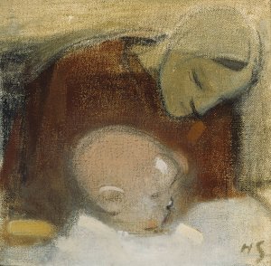 Mother and Child by Helene Schjerfbeck Oil Painting