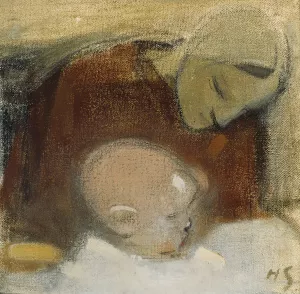 Mother and Child by Helene Schjerfbeck Oil Painting