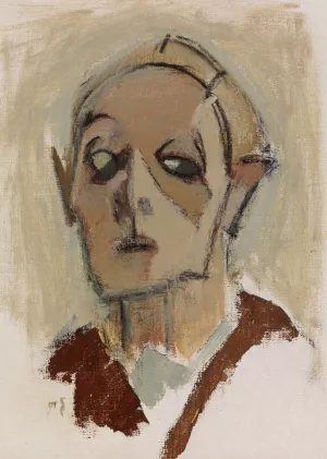 Self-Portrait, en face I by Helene Schjerfbeck Oil Painting