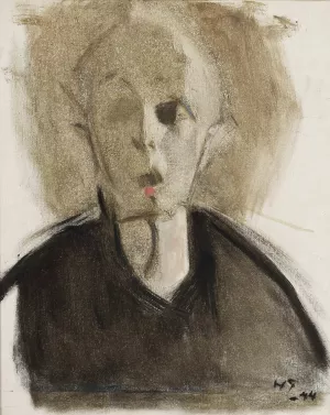 Self-Portrait with Red Spot by Helene Schjerfbeck Oil Painting