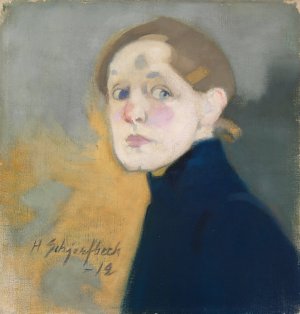 Self-Portrait by Helene Schjerfbeck Oil Painting