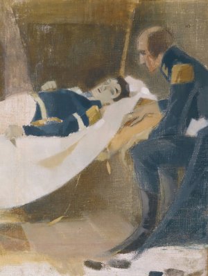 The death of Wilhelm von Schwerin by Helene Schjerfbeck Oil Painting