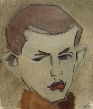 The Woodcutter, head study by Helene Schjerfbeck Oil Painting