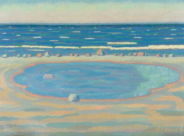 Beach Oland  by Helge Johansson - Hand-Painted Oil Painting Reproduction