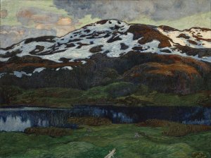 A Summer Evening by KallsjOn by Helmer Osslund Oil Painting