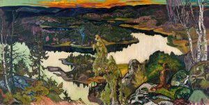Autumn Evening, Nordingra by Helmer Osslund Oil Painting