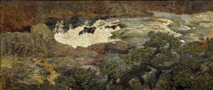 Waterfall, Porjus by Helmer Osslund Oil Painting