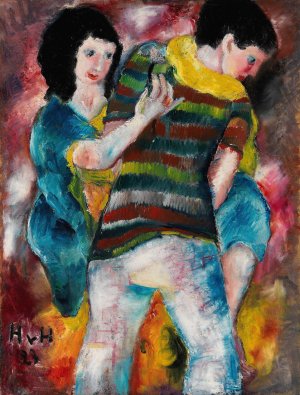 Couple dansant by Helmut Kolle Oil Painting