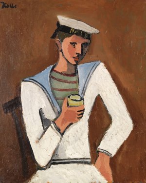 Jeune homme en tenue de marin by Helmut Kolle Oil Painting