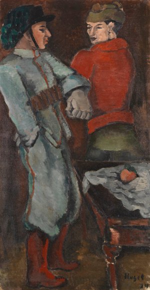 Zwei Soldaten by Helmut Kolle Oil Painting