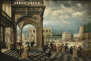Italian Palace by Hendrick Van Steenwyck The Younger - Oil Painting Reproduction