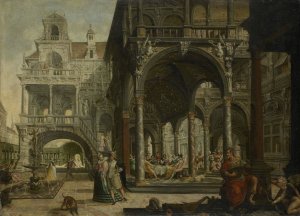 Imaginary Renaissance Palace by Hendrick Aerts Oil Painting
