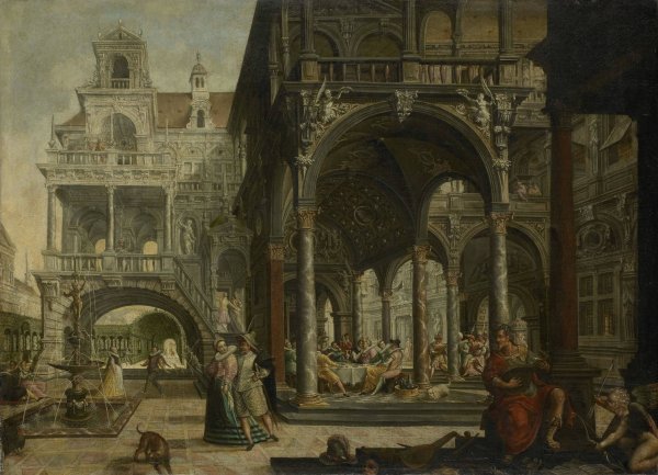 Imaginary Renaissance Palace  by Hendrick Aerts - Hand-Painted Oil Painting Reproduction