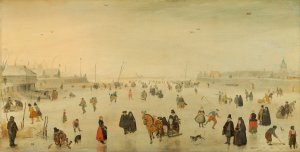 A Scene on the Ice by Hendrick Avercamp Oil Painting