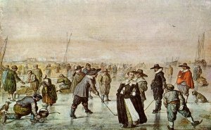A Scene on the Ice by Hendrick Avercamp Oil Painting