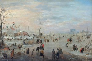 Enjoying the Ice by Hendrick Avercamp Oil Painting
