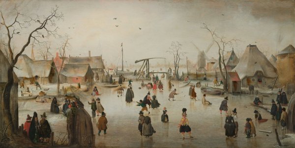 Main Product Photo of Ice-skating in a Village  Painting by Hendrick Avercamp