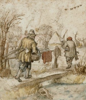 Return of the Duck Hunters by Hendrick Avercamp Oil Painting