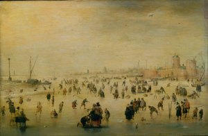 Skating Scene by Hendrick Avercamp Oil Painting