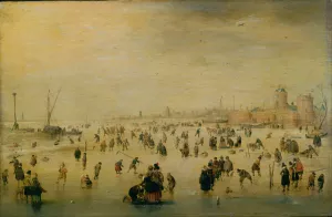 Skating Scene by Hendrick Avercamp Oil Painting