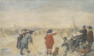 Winter Games on the Frozen River Ijssel by Hendrick Avercamp Oil Painting