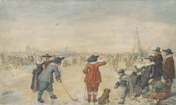 Main Product Photo of Winter Games on the Frozen River Ijssel  Painting by Hendrick Avercamp