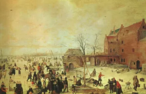 Winter Landscape by Hendrick Avercamp - Oil Painting Reproduction